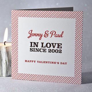 ‘in love since…’ valentines card by rosie robins