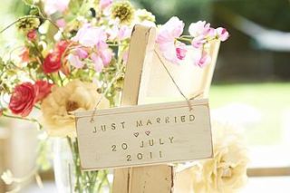 just married with date sign by abigail bryans designs