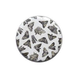 scattered moths pocket compact mirror by the aviary