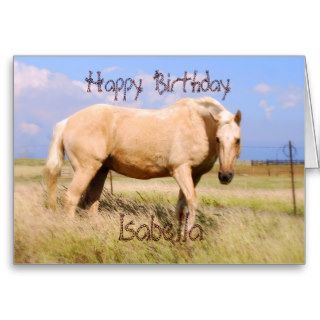 Isabella Happy Birthday Palomino Horse Card