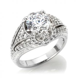 Xavier 2.52ct Absolute™ Round and Pavé Sterling Silver U Shaped "A