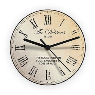 personalised message wall clock by lucky roo