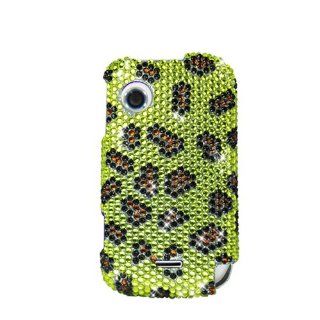 Eagle Cell PDHWM735F394 RingBling Brilliant Diamond Case for HTC One/M7   Retail Packaging   Yellow Leopard Skin Cell Phones & Accessories