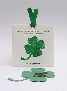 'plant a clover' seed paper gift by plant a bloomer