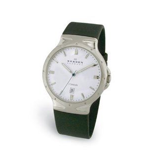 Skagen Men's Titanium White Dial Watch and Rubber Watch #388LTRW at  Men's Watch store.