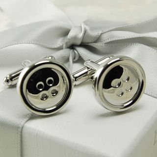 silver button cufflinks by highland angel