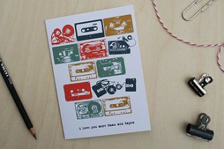 'i love you more than mix tapes' card by nancy & betty studio