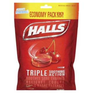 Halls Cherry Cough Drops   80 Count