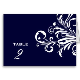 311 Swanky Swirls Table Numbers Navy Blue Greeting Card
