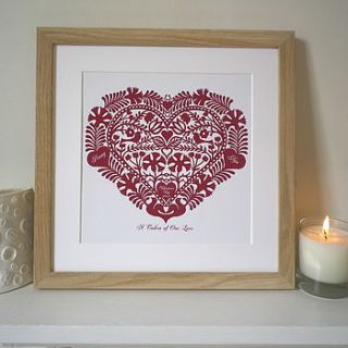 personalised mum heart print by glyn west design