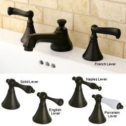 Oil Rubbed Bronze Widespread Bathroom Faucet And Brass Drain