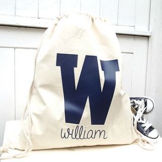 college initial personalised canvas bag by rosie jo's