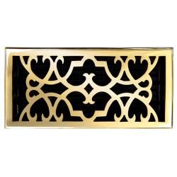 Brass Elegans Victorian 6 X 12 Polished Brass Floor Register