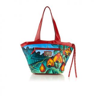 Sharif Handpainted Nappa Leather Scalloped Tote