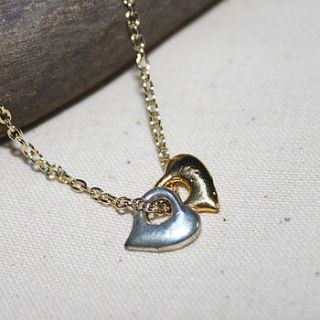 double heart necklace by boutique by jamie