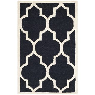 Safavieh Handmade Cambridge Moroccan Black Pure Wool Rug (26 X 4)