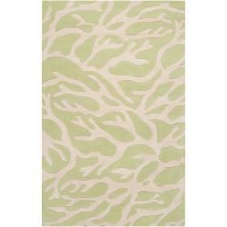 Somerset Bay Casual Hand tufted Bacelot Bay Green Beach inspired Wool Rug (5 X 8)