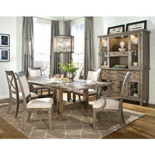 Legacy Brownstone Village 5 Piece Trestle Dining Table Set with Upholstered Chairs   LGC1211 Home & Kitchen