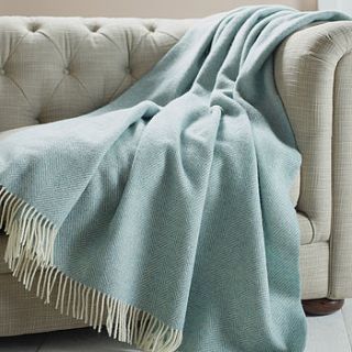 herringbone pattern wool throw by the wool room