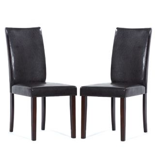 Shino Brown Bi cast Leather Dining Chair (set Of 2)