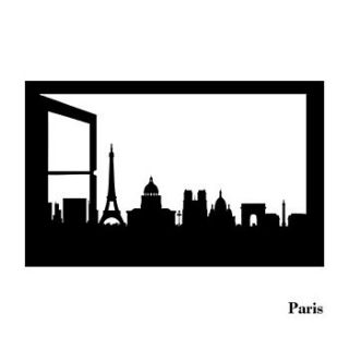 paris skyline window silhouette wall sticker by spin collective
