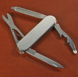 personalised silver swiss army knife by hersey silversmiths