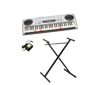 Casio LK43 61 Key Full Size Lighted Keyboard w/Stand & Adapter —