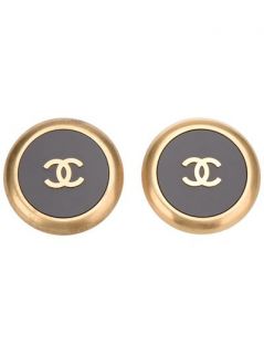 Chanel Vintage Logo Clip Earrings