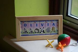 personalised animal name frame by beecycle