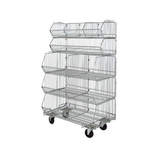 Quantum Storage Mobile Basket Unit — 48in.W x 18in.D x 69in.H, Model# M1848BC6C  Wire Basket Shelving