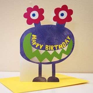 little monster maeko birthday card by nella