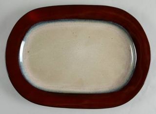 Pfaltzgraff Aria Red 14 Oval Serving Platter, Fine China Dinnerware   Red Borde