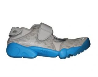 Nike Air Rift Womens Shoes Neutral Grey/Metallic Silver Blue Glow 315766 010 6 Shoes