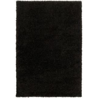 Woven Black Luxurious Soft Polypropylene Shag Rug (53 X 76)