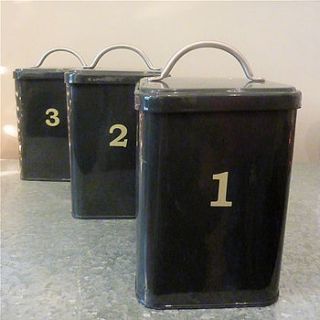 one,two,three grey storage tins by violette