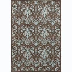 Hand tufted Mani Abstract Brown Wool Area Rug (5 X 7)