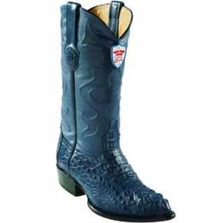 Caiman (Gator) Hornback Skin Western Style Boot, Blue Jeans, J Toe, Leather Sole, Shoes