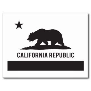 California Republic Flag   Black Post Card