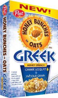 Post, Honey Bunches of Oats, Greek Honey Crunch, Greek Yogurt + Whole Grain, 15.5oz Box (Pack of 4)  Breakfast Cereals  Grocery & Gourmet Food
