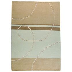 Hand knotted Indo tibetan Flow White Wool Rug (46 X 66)