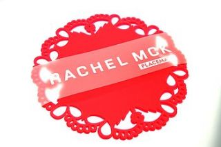 set of four lace placemats by rachel mck
