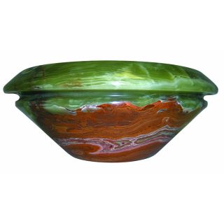 Green/ Brown Onyx Marble Round Double Lip Vessel