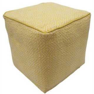 Nuloom Handmade Casual Living Indian Diamond Yellow Cube Pouf