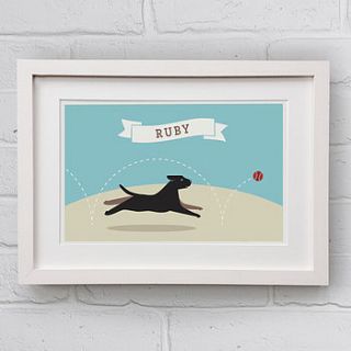 personalised labrador print by well bred design