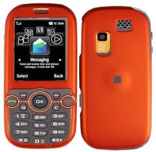 Orange Rubberized Hard Faceplate Cover Phone Case for Samsung Gravity 2 T469 T404G Cell Phones & Accessories