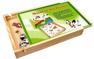 wooden magnetic farm puzzle & play scene by sleepyheads