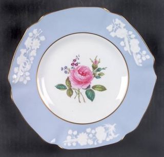 Spode Maritime Rose Blue (Scalloped) Cookie Plate, Fine China Dinnerware   White