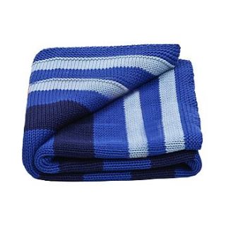 baby boy's stripy knitted blanket by toffee moon