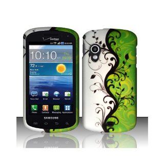 White Green Floral Hard Cover Case for Samsung Galaxy S Stratosphere SCH i405 Cell Phones & Accessories