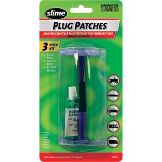 Slime Pro Plug Tire Patches with Glue — 3-Pc. Kit, Model# 20144  Tire Repair   Sealant